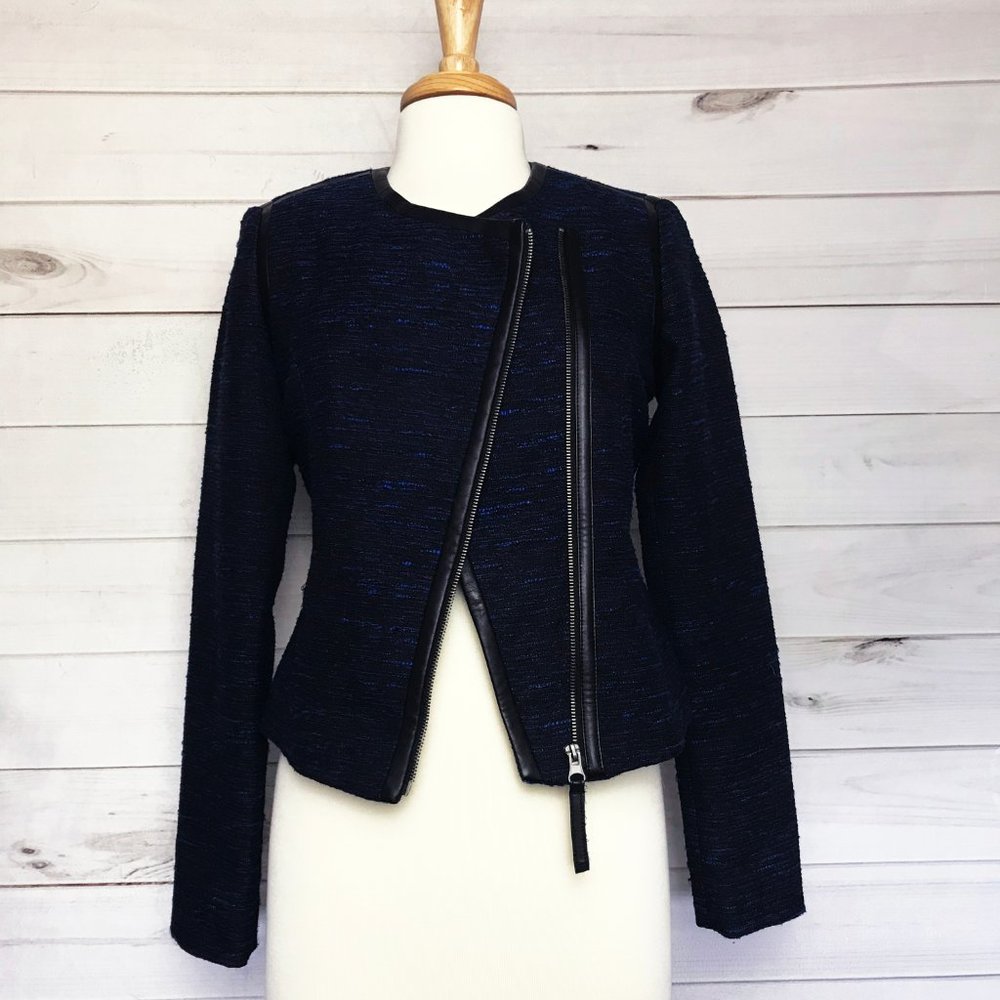Mossimo Zip Front Jacket with Faux Leather Detail - Picture 2 of 4